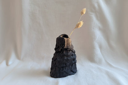 Bougeoir en grès noir - Hom 08