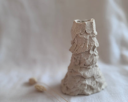 Bougeoir en grès blanc - Hom 06