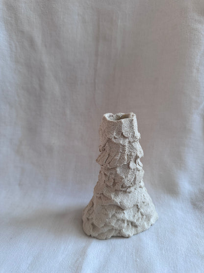 Bougeoir en grès blanc - Hom 06