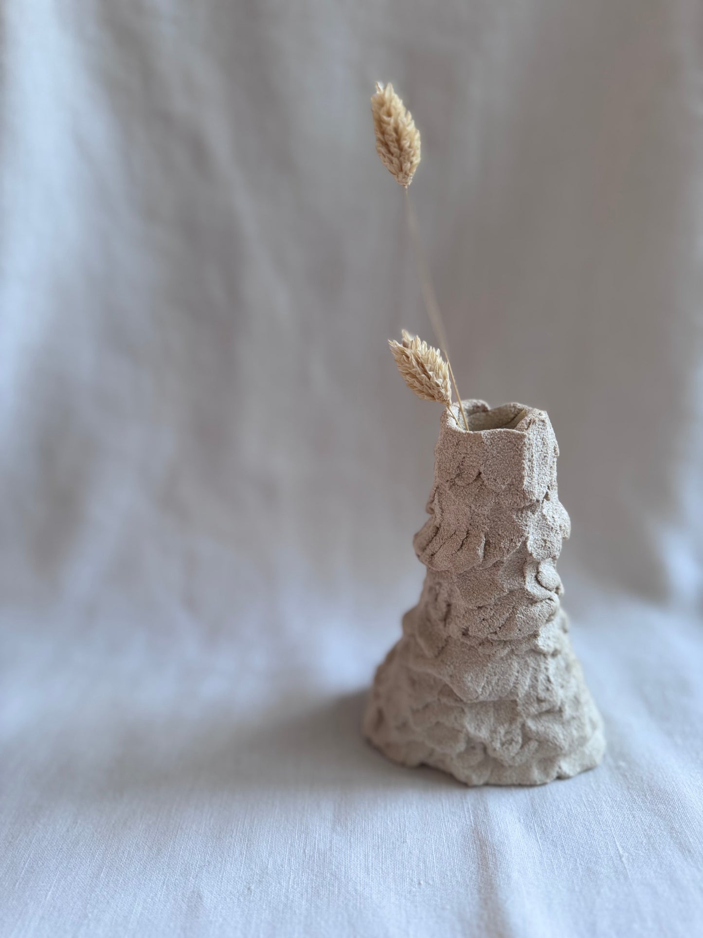 Bougeoir en grès blanc - Hom 06