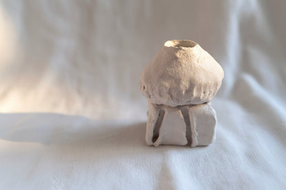 Bougeoir en grès blanc - Ven 04