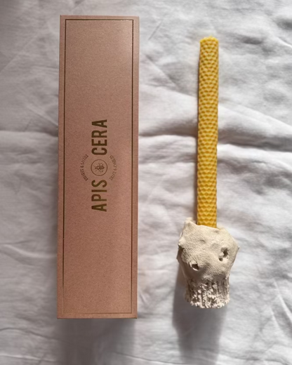 Duo bougies en cire d’abeille & bougeoir Gia 04