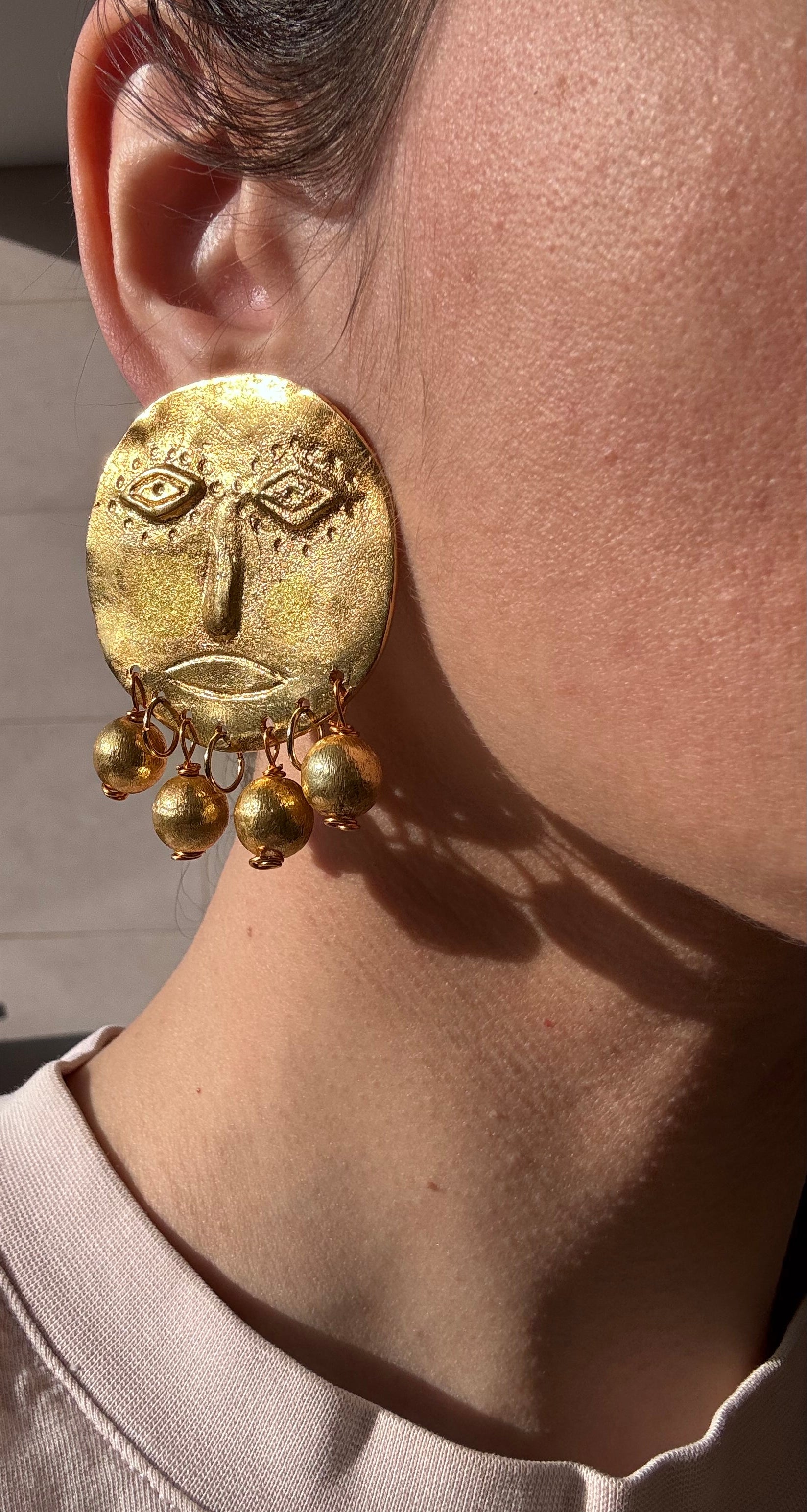 Boucles d'oreilles golden fancy dudes Tanti & Co – bijou laiton plaqué or
