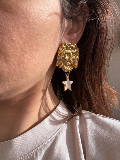 Boucles d'oreilles Amfitrite & Poséidon Tanti & Co – bijou mythologique doré